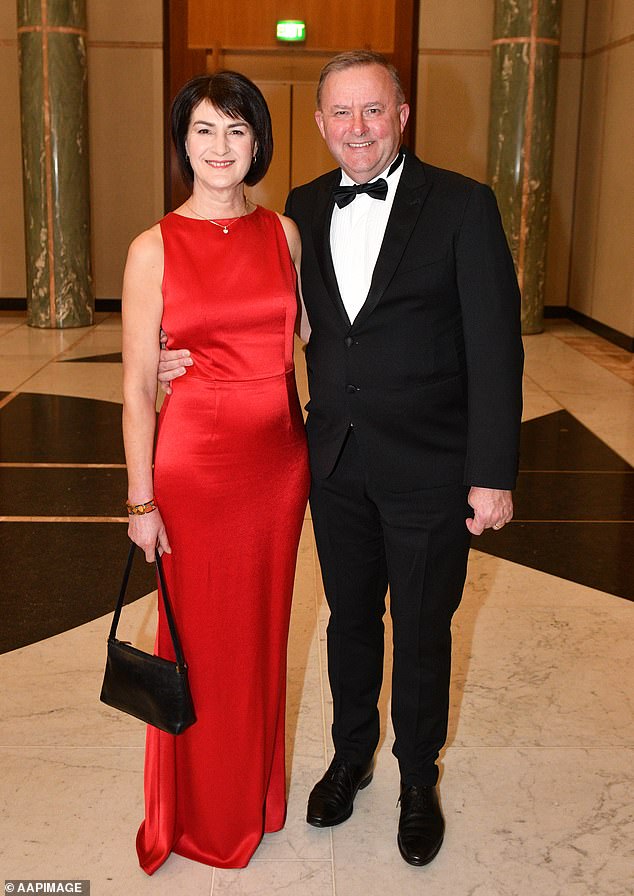 Anthony Albanese with his ex-wife Carmel Tubbutt (pictured), seen less than three months before their marriage broke up