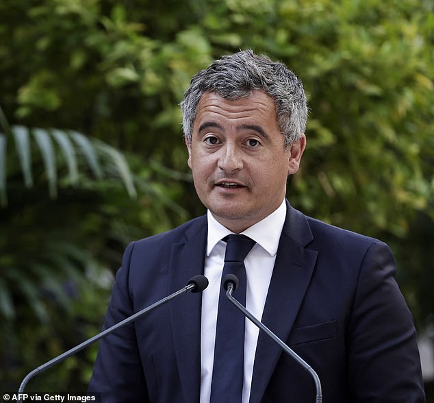 French Interior Minister Gerald Darmanin (pictured) called the incident a 