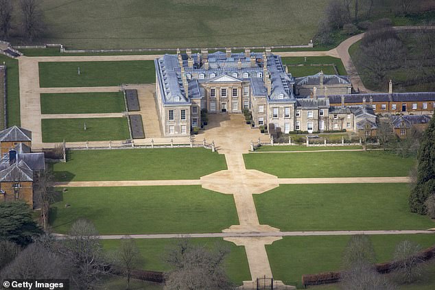 Aerial view of Althorp, this Grade 1 listed stately home was the home of Lady Diana Spencer, who later became the Princess of Wales.