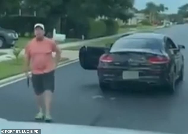 He was seen getting out of his car and approaching the driver with his gun raised.