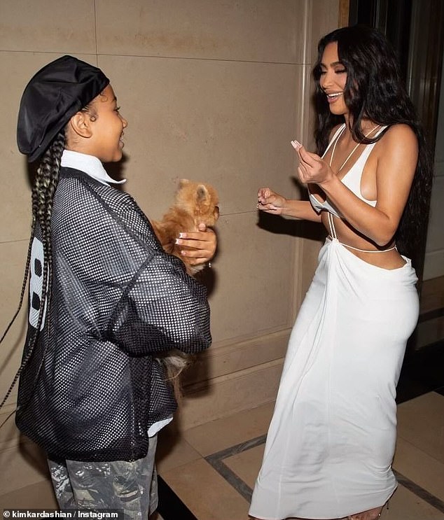 North, the firstborn of Kim and her 47-year-old ex-husband Kanye West, also made an appearance in the photo gallery as she posed with her mother.