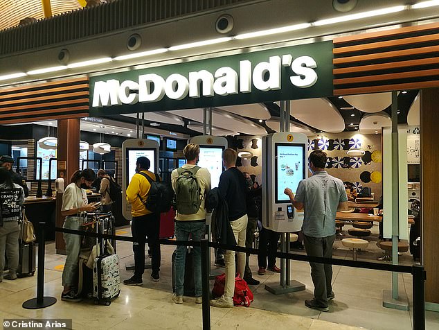 Self-service kiosks have been a regular sight in many restaurant chains such as McDonalds (pictured) for several years now.