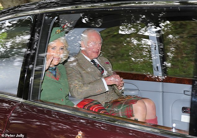 Also photographed heading to the Scottish church were King and Queen Camilla, the Duke and Duchess of Edinburgh, along with their children.