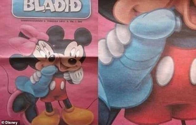 Meanwhile, a cover of Mickey and Minnie Mouse Adventure shows Mickey and Minnie giving each other a sweet hug. However, some Disney fans believe that the blue dress she is wearing unfortunately resembles a phallus.