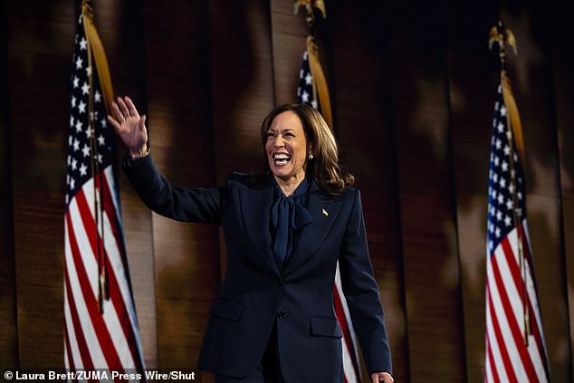 During her speech, Kamala Harris called Trump a 