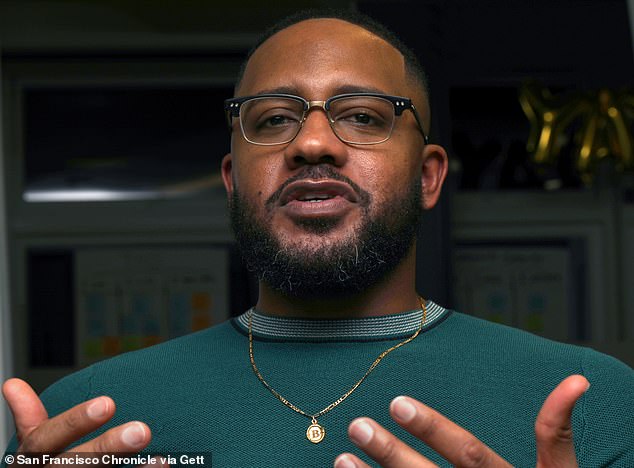 Brandon D. Anderson (pictured), 39, who founded a citizen app aimed at helping replace law enforcement officers called Raheem AI, is being questioned over $250,000 in suspicious expenses he filed in 2021 alone, according to the New York Times.