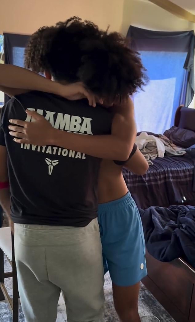 Isaiah and his brother Carter shared a touching hug after reuniting at home