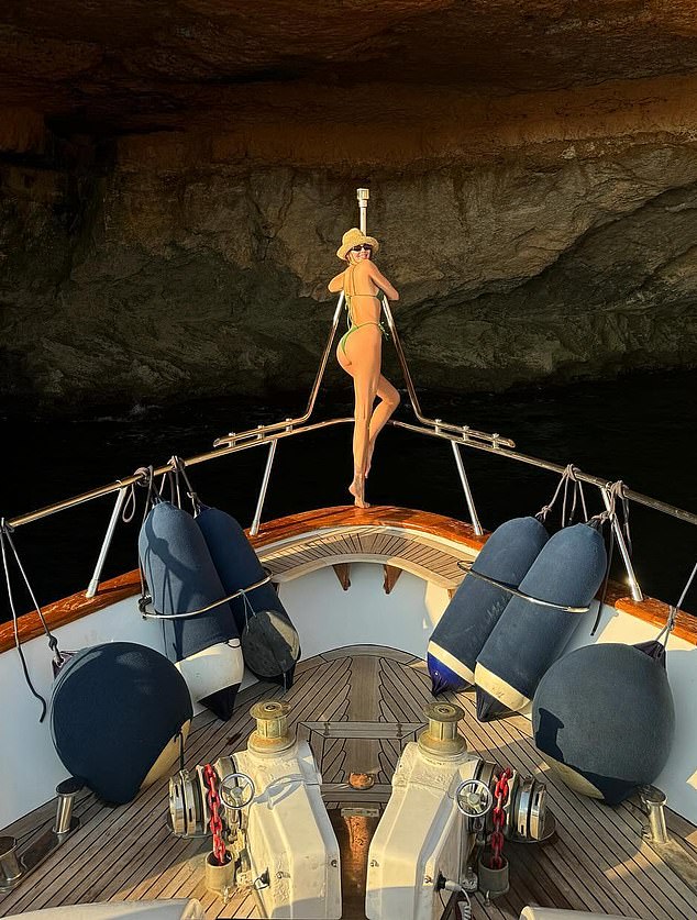 At the beginning of August, the supermodel enjoyed a getaway to Europe. She shared several snaps from her adventures, including some of her sunbathing on a yacht in Ibiza.