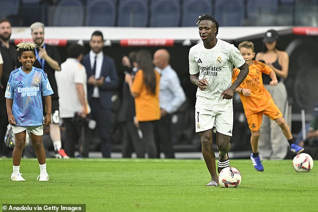 The Saint couldn't contain his smile as he passed the ball to Vinicius in the empty Santiago Bernabéu Stadium