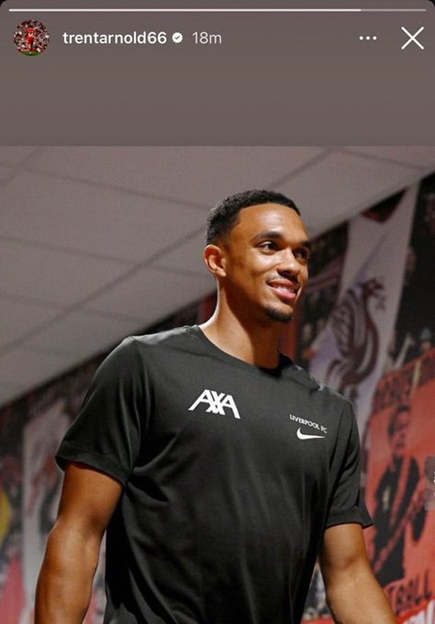 Alexander-Arnold posted a photo of himself smiling to suggest there is no problem.