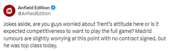 1724633812 811 Liverpool fans fear Trent Alexander Arnold has ALREADY fallen out with