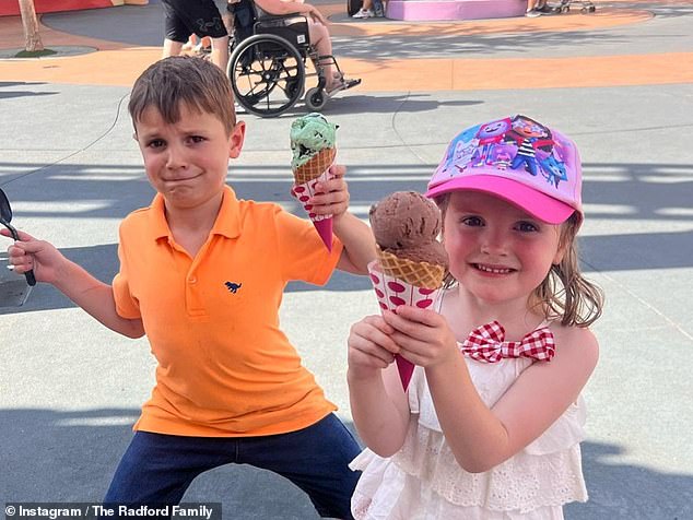 Britain's 'biggest family' shared snaps from the trip, which included some of the kids eating ice creams at the resort.