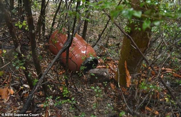 Detectives found Charlie's body in this barrel (above, in situ, with the girl's remains inside), dumped by Stein on the banks of the Colo River.