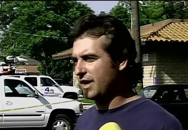 Pictured: The victim's father speaking to the press at the time of his daughter's disappearance.