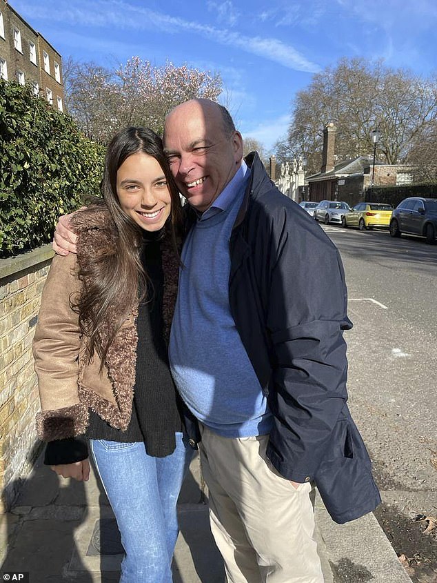 Hannah Lynch pictured with her father Mike, who had just been acquitted of fraud charges in the US and was celebrating aboard the yacht Bayesian when they both died.