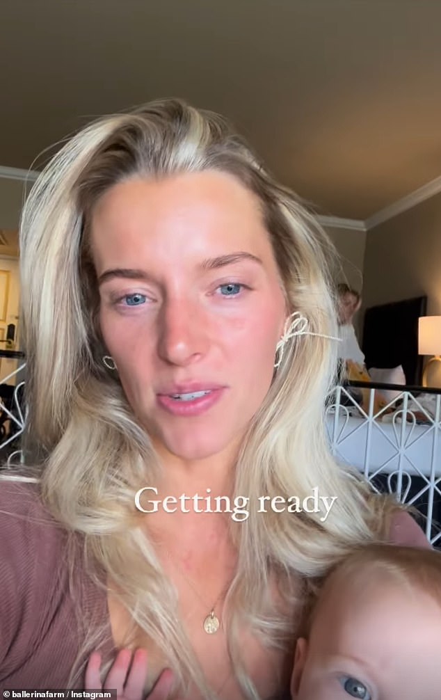 The popular influencer 'trad wife' and founder of Ballerina Farm took to her Instagram stories to share her journey as she prepared for the pageant where she would crown her successor.