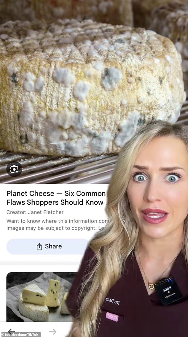 Dr Brems said mould growing on softer cheeses carries a higher risk of causing nausea or vomiting, and any soft cheese with visible mould should be discarded and not consumed.