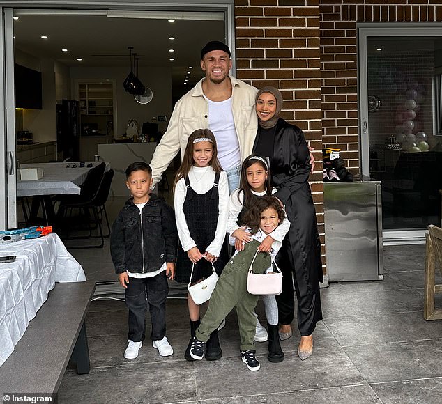 The happy couple already have four children: daughters Iman and Aisha and sons Zaid and Essa (pictured).