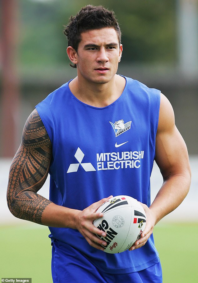 Williams made his NRL debut as an 18-year-old in 2004 for the Bulldogs and was an instant sensation, winning a championship the same year (pictured, 2006)