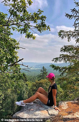 The 23-year-old regularly shared snaps of her travels with her Instagram followers, showing herself on top of mountains in her workout gear.