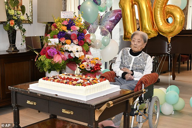 Experts say health advice from the world's oldest people should not be followed as it is unlikely to help. Pictured is the world's oldest woman, Tomiko Itooka, celebrating her 116th birthday. She is currently the world's oldest living person.