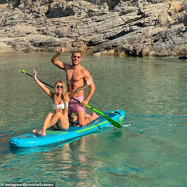 They also did some paddle surfing in a lagoon.