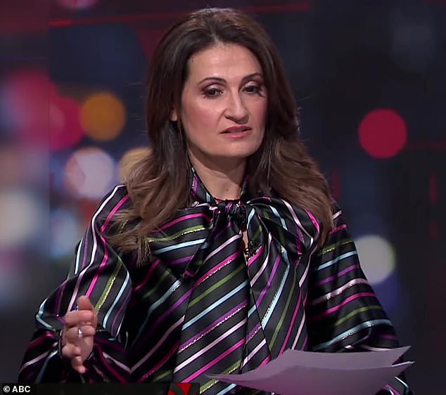 Q&A host Patricia Karvelas (pictured) was taken aback by Boomer's question and it's all about 