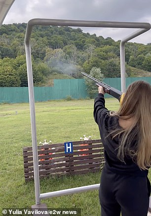 Yulia shared a video that appeared to show her and Durov shooting at targets at a shooting range.