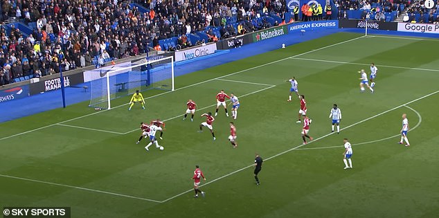 Pedro's goal came when United somehow failed to catch the Brighton striker at the far post.