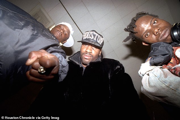 Scarface rose to fame as a member of the hip hop group Geto Boys; pictured here, from left, are Geto Boy members Scarface, Willie D and Bushwick Bill in 1992.