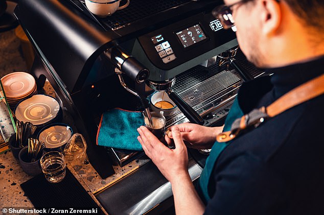 Tests of more than 200 coffees purchased from popular chains such as Starbucks and Costa Coffee revealed that Americans had the highest levels of caffeine, averaging around 140mg per drink (file image)