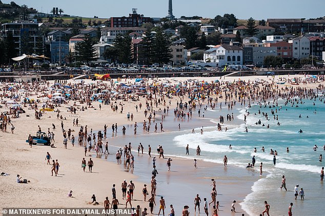 Unusually warm weather is expected to heat up areas of Queensland and New South Wales to temperatures well above their August averages throughout the week (pictured, Bondi Beach)