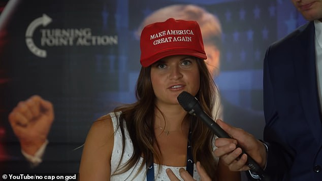 McGuin also interviewed a woman wearing a Make America Great Again hat and asked her if she had ever 