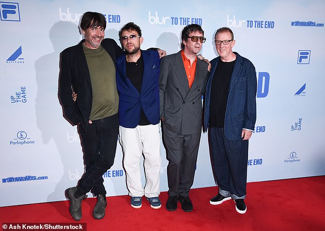 The dispute was exacerbated in August 1995 when Blur moved the release of their single Country House to the same day as Oasis' single Roll With It (Blur pictured July 2024).