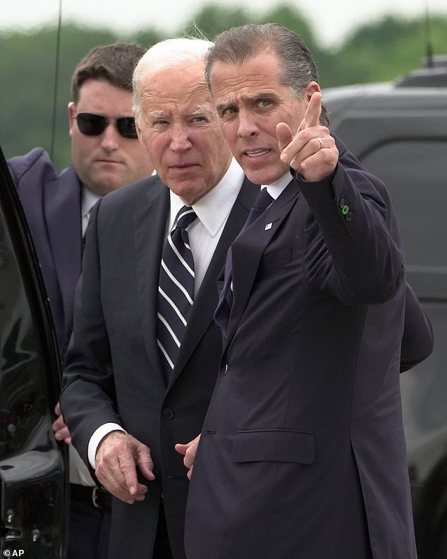 Zuckerberg admitted that Meta demoted stories about Hunter Biden (pictured, right, with his father Joe Biden) and his laptop.