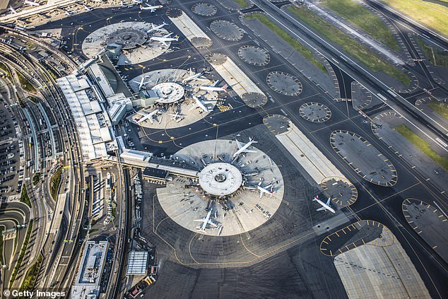 The incident on August 26, 2022, during an overnight flight from Charlotte, North Carolina, to Newark Liberty International Airport (pictured)