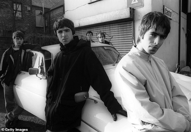 Oasis pictured in Withington, Manchester, in 1993. (L to R) Paul McGuigan, Noel Gallagher, Tony McCarroll, Liam Gallagher, Paul Arthurs