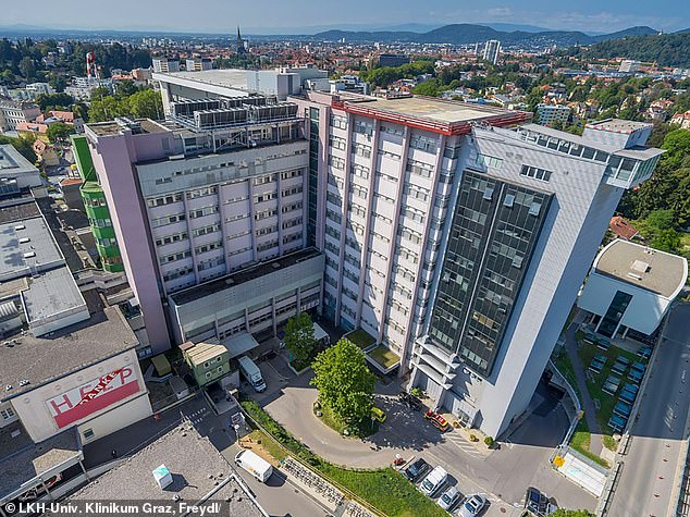 The neurosurgeon is facing a criminal investigation for allowing her teenage daughter to drill holes in a patient's skull during an operation. Pictured: Graz University Hospital