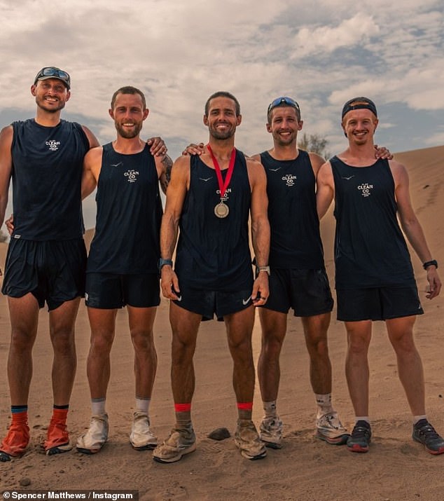 She posed with members of her team and sported a gold medal in another shot.