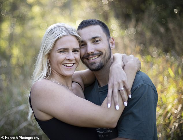 Shayna has plenty to smile about after announcing her engagement to Joel Rintala on Tuesday morning. The two are pictured together