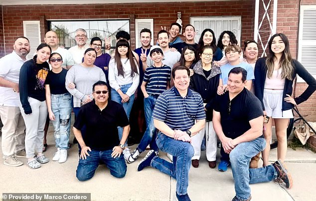 The Cordero family posing together in El Paso, Texas