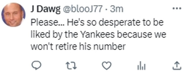 Some X users mocked the former Yankees slugger while others were unimpressed.