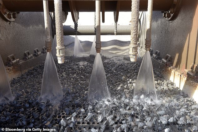 Cyanide is used to dissolve and extract gold from low-grade ores (pictured: ore being processed at the Thunderbox Mine)