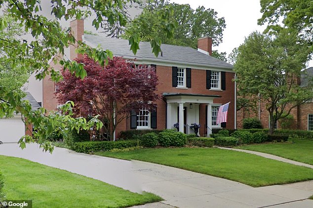 Tague's home in Grosse Pointe, Michigan, is shown above.