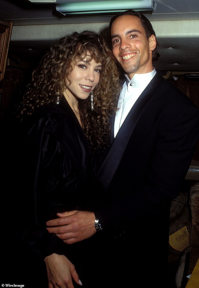 Mariah Carey and her older brother, Morgan, photographed at the American Music Awards at the Shrine Auditorium in Los Angeles in December 1990.