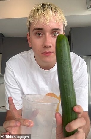 The content creator, from Ottawa, Canada, starts most videos by saying, 'Sometimes you just need to eat a whole cucumber, let me show you the best way to do it.'