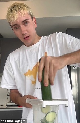 The content creator, from Ottawa, Canada, starts most videos by saying, 'Sometimes you just need to eat a whole cucumber, let me show you the best way to do it.'