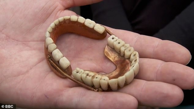 Gold and porcelain dentures from around 1845 to 1855 were estimated to be worth between £2,000 and £2,500.