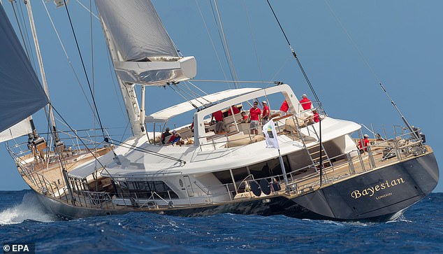 A photograph provided on August 19 by the Perini Navi Press Office shows the 'Bayesiano' sailboat, in Palermo, Sicily, Italy.