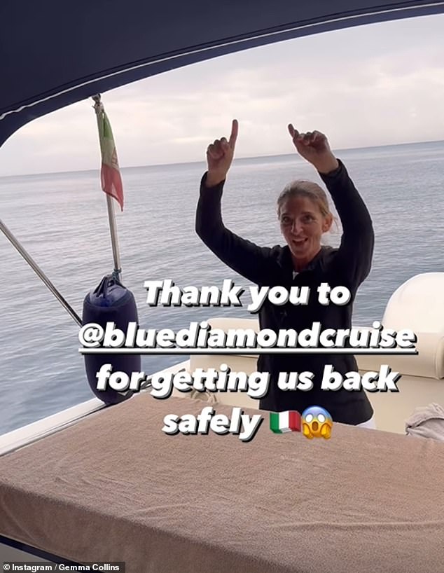 She shared a video showing how the boat's staff helped Gemma and her nephew get back to shore safely.